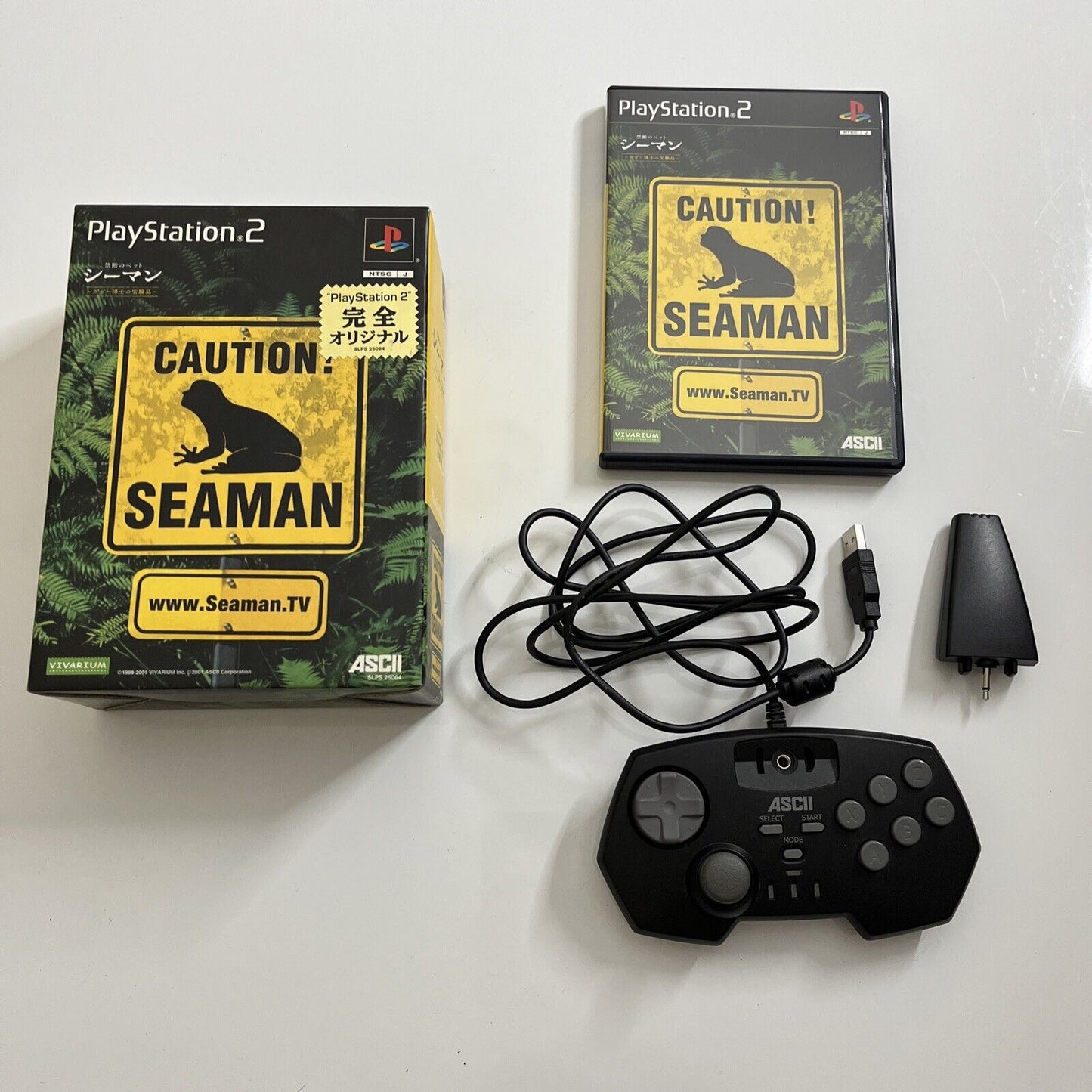 Seaman Game + ASCII Sea Mic Controller PlayStation PS2 NTSC-J JAPAN Special Ed