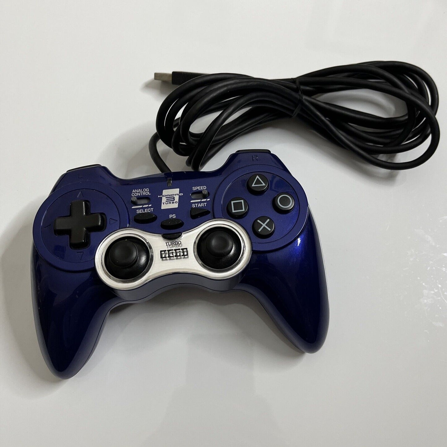 Hori Horipad 3 Turbo Sony PlayStation 3 PS3 Controller USB Blue