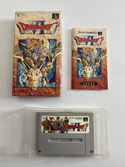 Dragon Quest VI  Super Famicom Nintendo SNES Japan NTSC-J 1995 Complete with Map