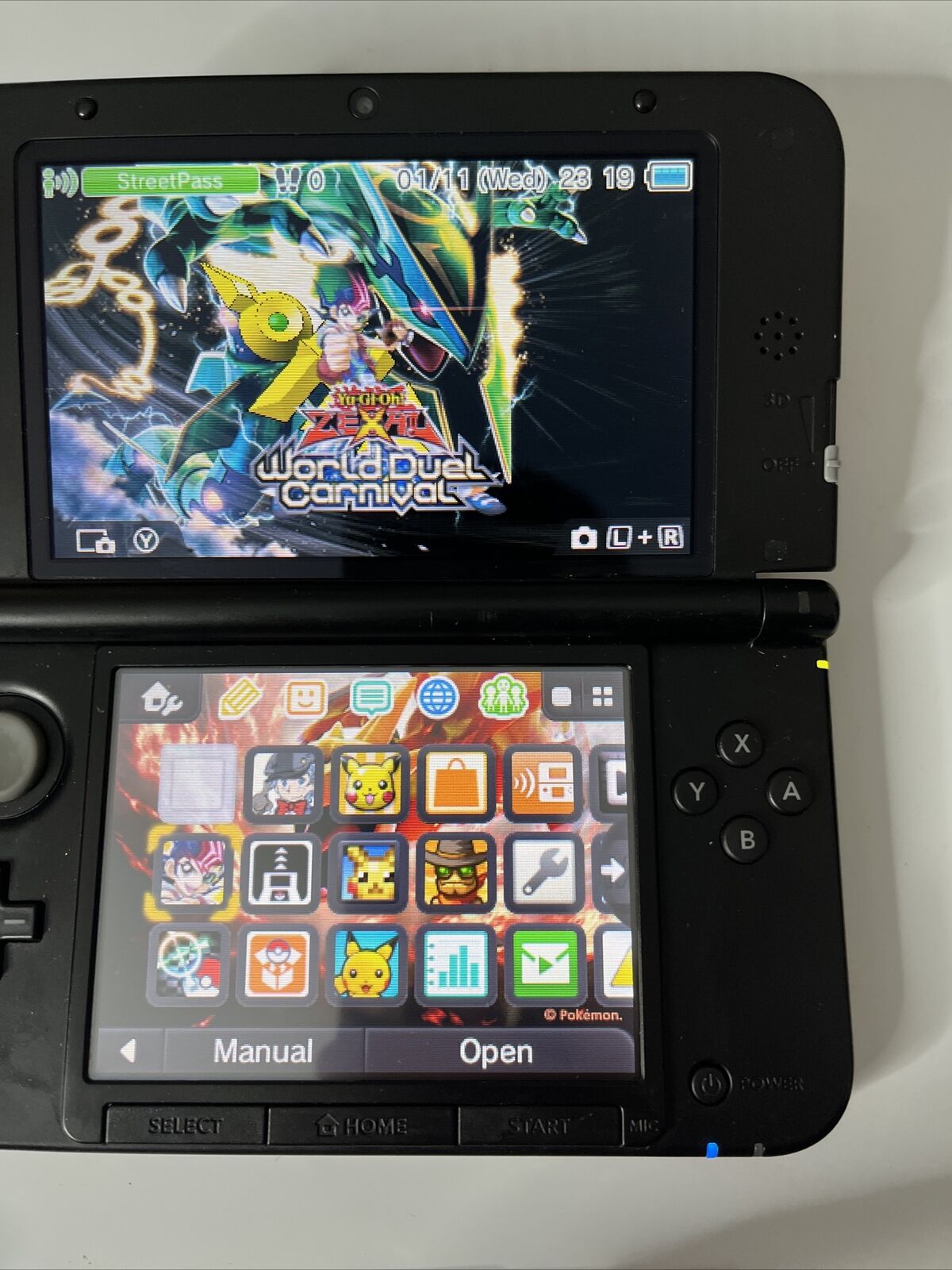 Nintendo 3DS XL Pokemon Edition Red with Case + Pre-Installed Games 4GB SD Card