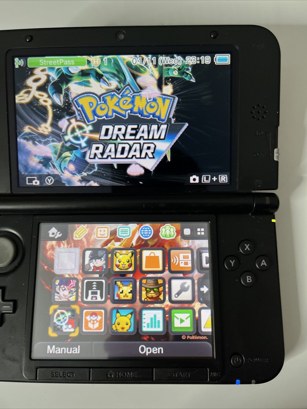 Nintendo 3DS XL Pokemon Edition Red with Case + Pre-Installed Games 4GB SD Card