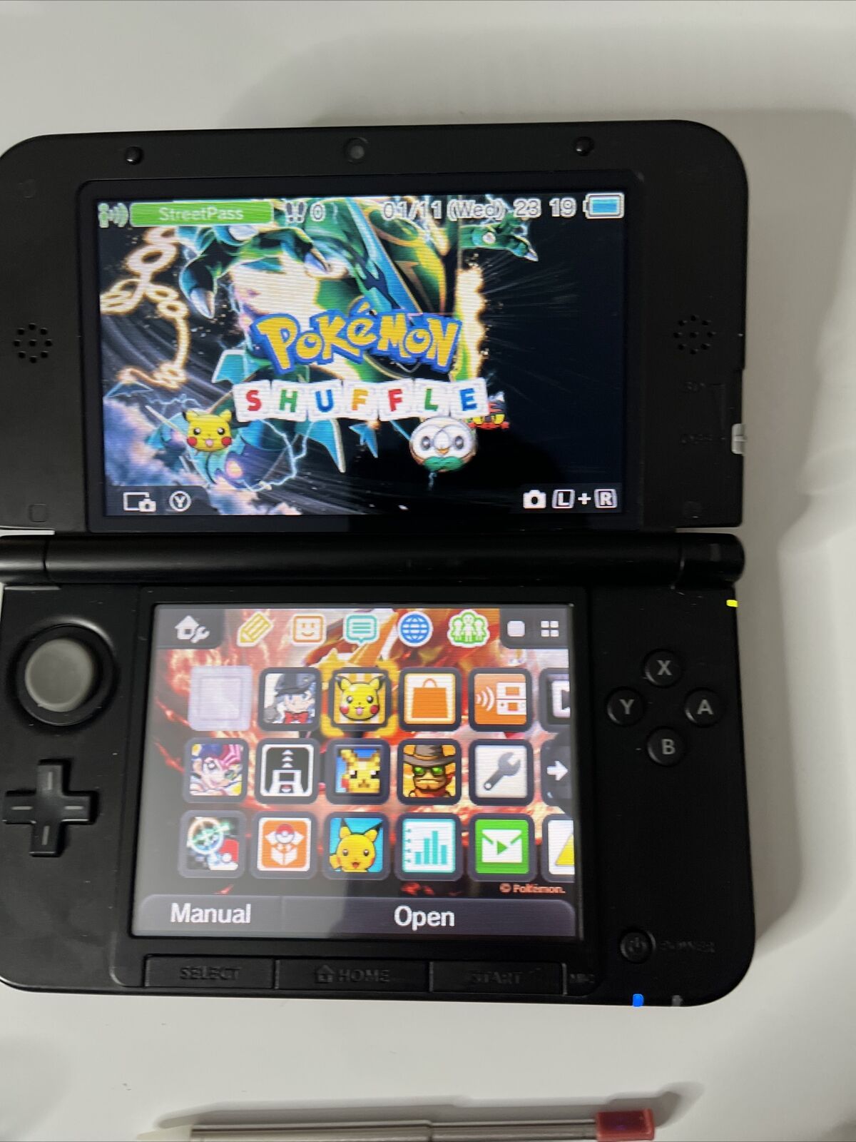 Nintendo 3DS XL Pokemon Edition Red with Case + Pre-Installed Games 4GB SD Card