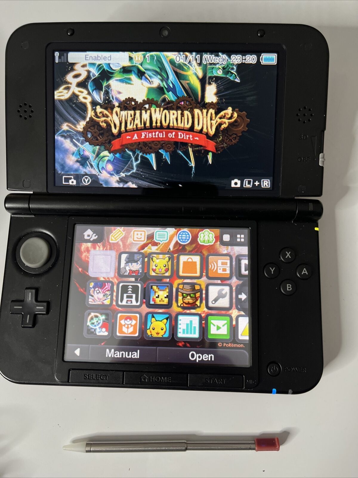 Nintendo 3DS XL Pokemon Edition Red with Case + Pre-Installed Games 4GB SD Card