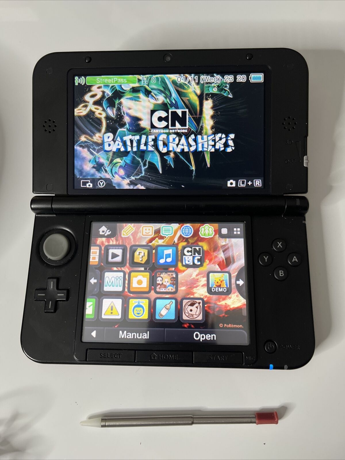 Nintendo 3DS XL Pokemon Edition Red with Case + Pre-Installed Games 4GB SD Card