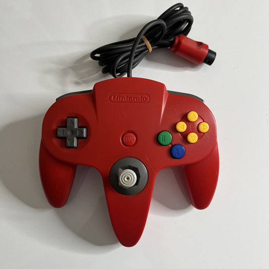 Authentic Nintendo 64 Controller Red Genuine N64 Gamepad Tested and Cleaned