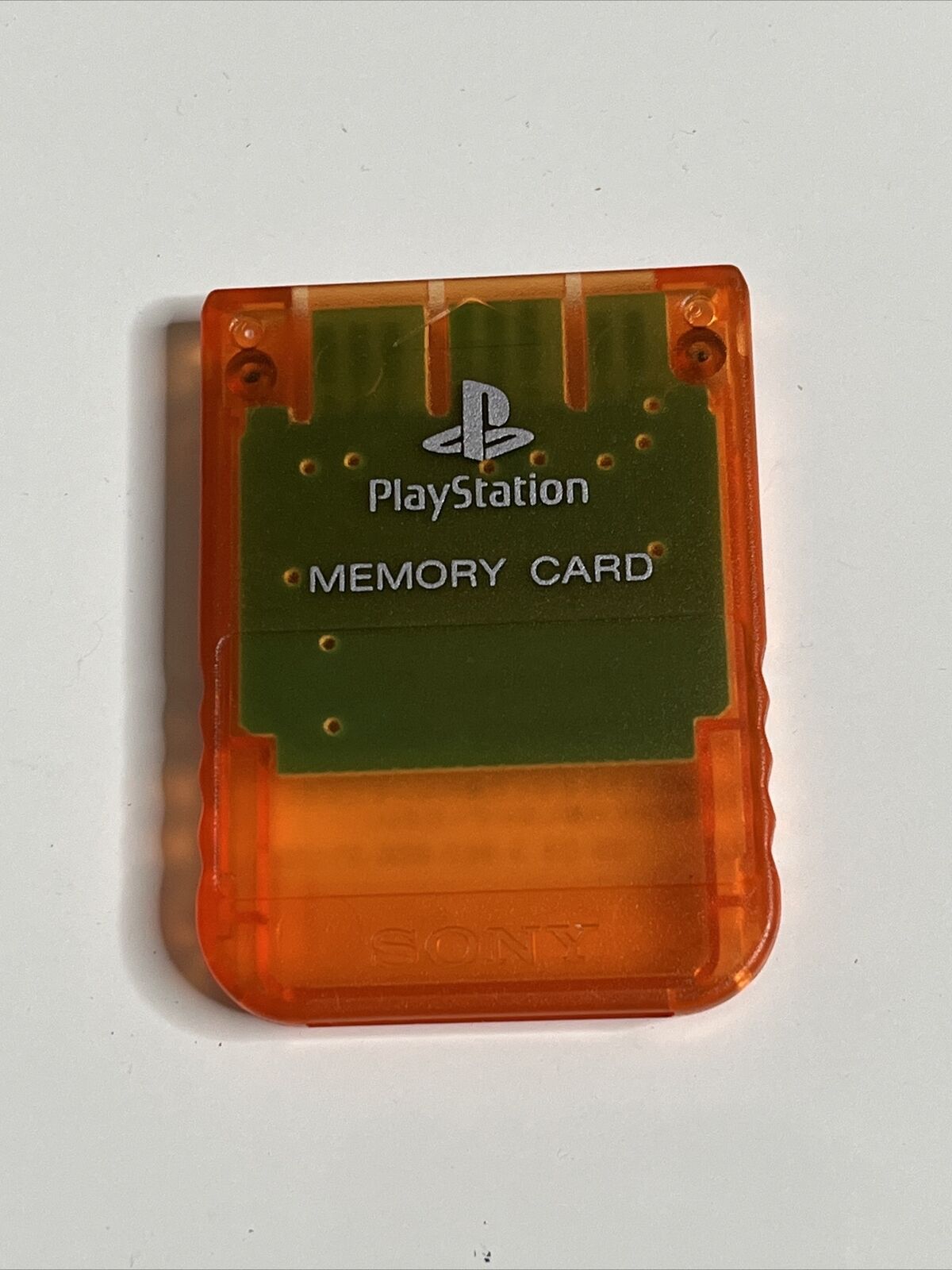 Genuine Sony Playstation 1 PS1 Memory Card 1MB SCPH-1020 Transparent Orange
