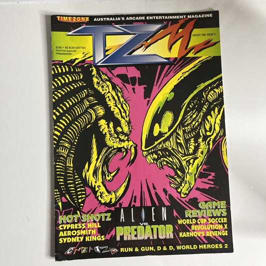 Timezone Arcade Magazine Australia August 1994 Issue 11 Aliens Vs Predator