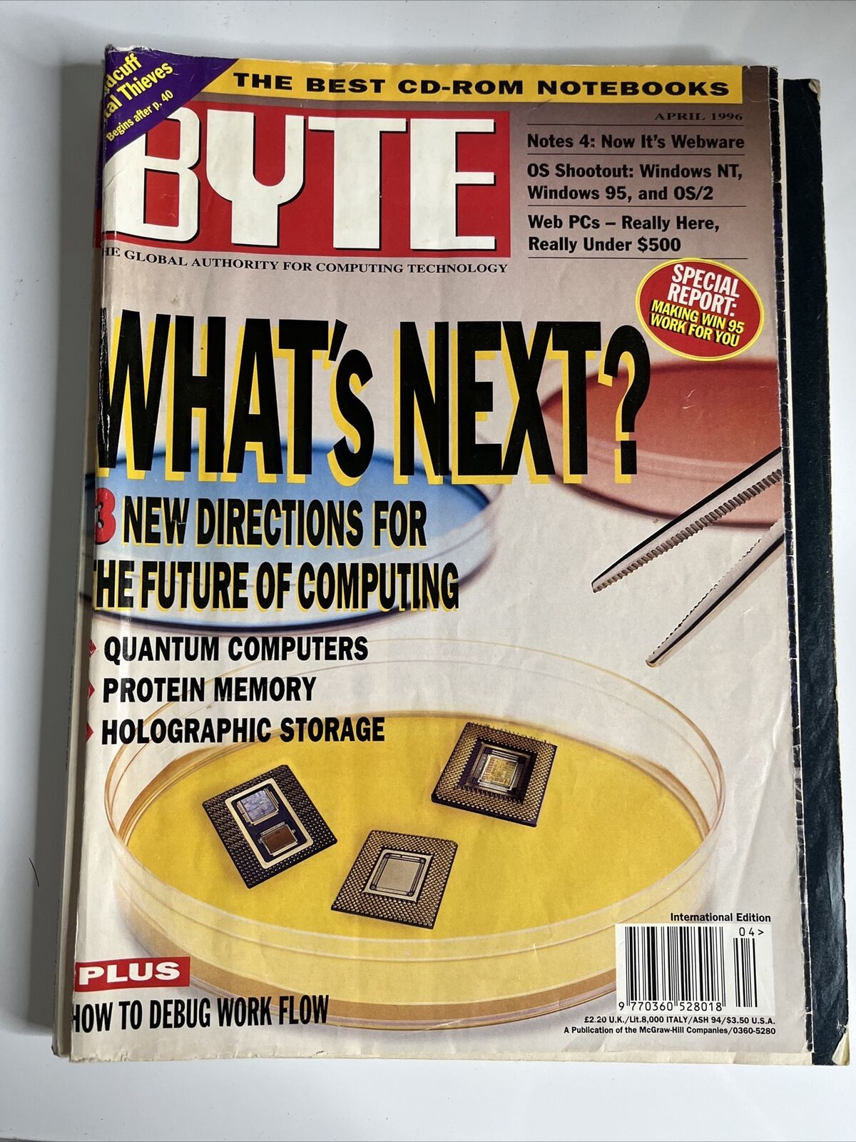 Byte Computer Magazine April 1996 Windows NT Win 95 IBM OS/2 Notes 4 V ...