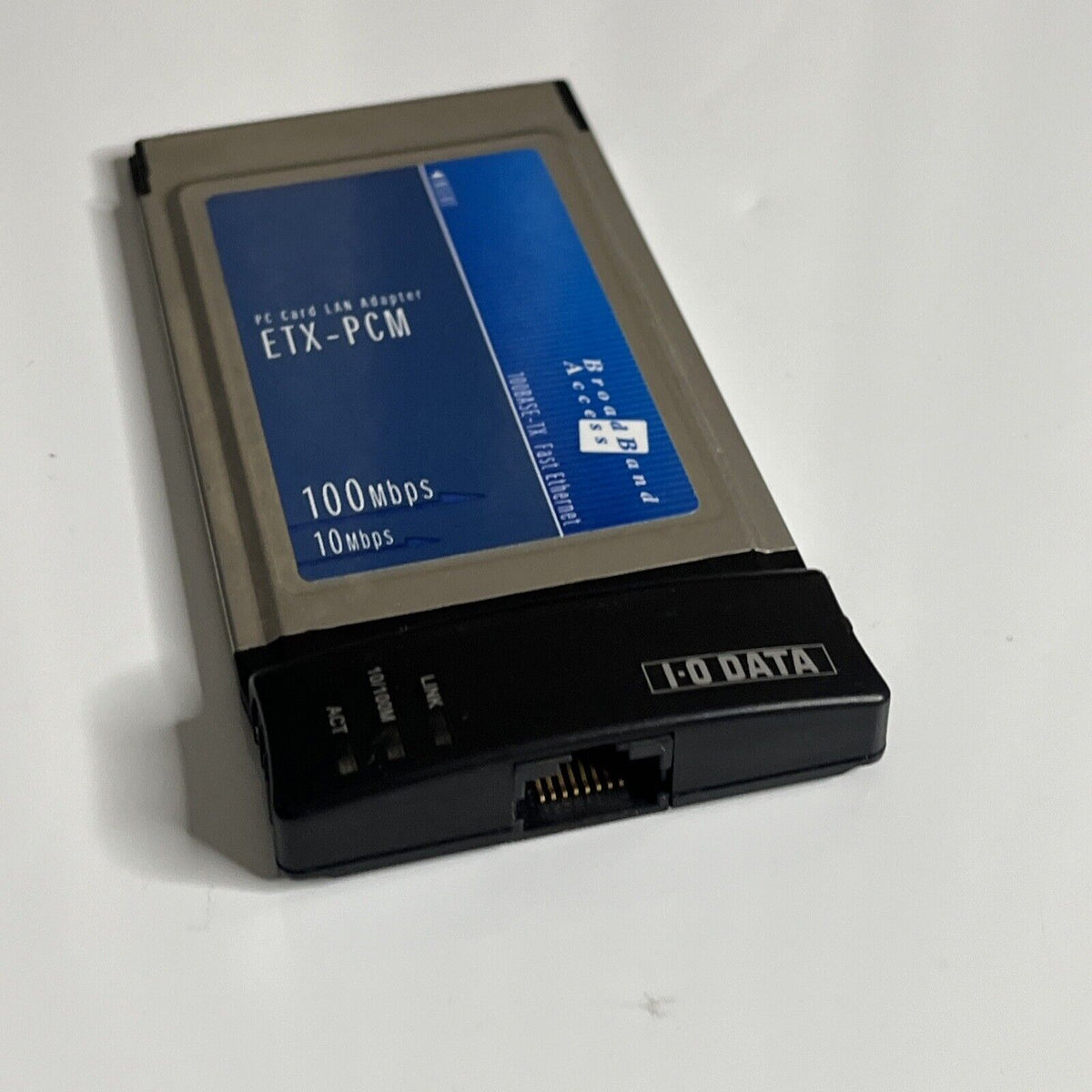 Computer Pcmcia IO Data PC Card LAN Adapter Laptop Ethernet PCMCIA 100 Mbps ETX-PCM ...
