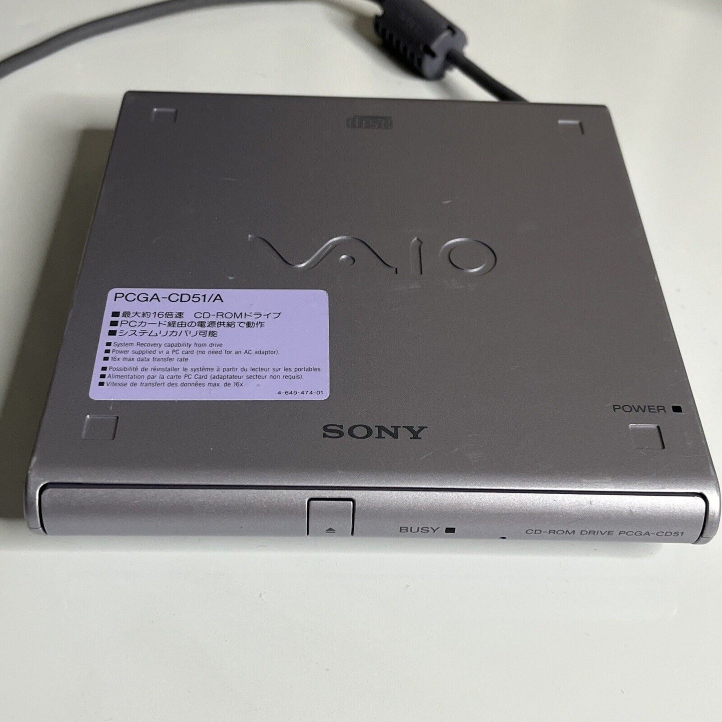 Sony VAIO CD-ROM Drive PC Card PCMCIA PCGA-CD51/A For PC, Amiga A600/A1200