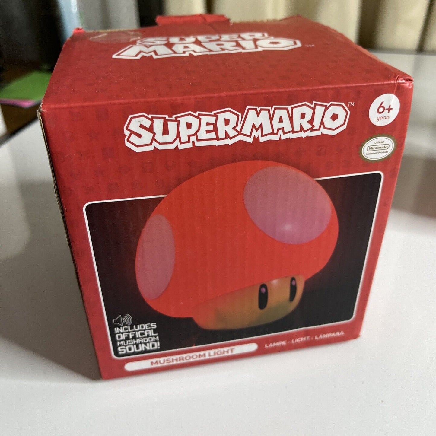 Official Nintendo Super Mario Mushroom Light Lamp with Level UP Sound