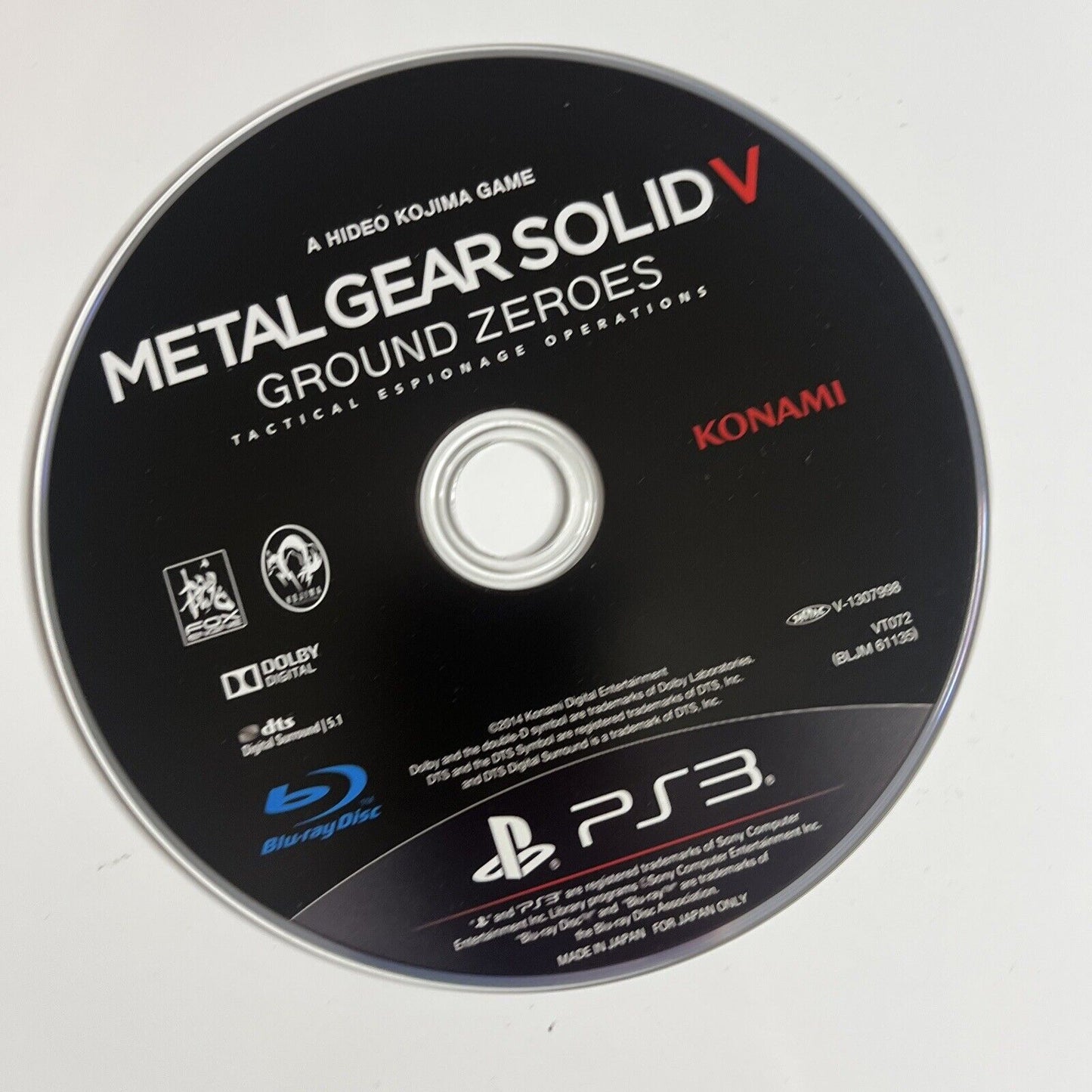 Metal Gear Solid V Ground Heroes  Sony PlayStation 3 PS3 JAPAN Game Complete