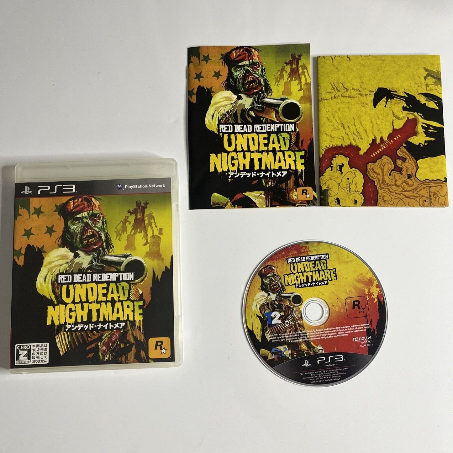 Red Dead Redemption Undead Nightmare Sony PlayStation 3 PS3 JAPAN + Map Complete