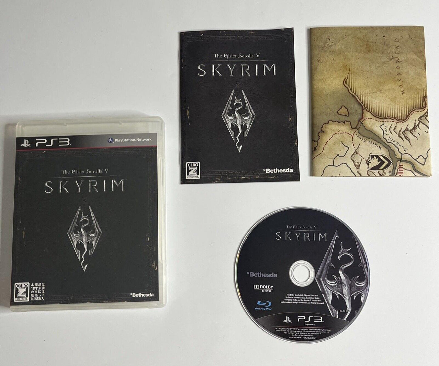 The Elders Scrolls V Skyrim  Sony PlayStation 3 PS3 JAPAN Game Complete with Map