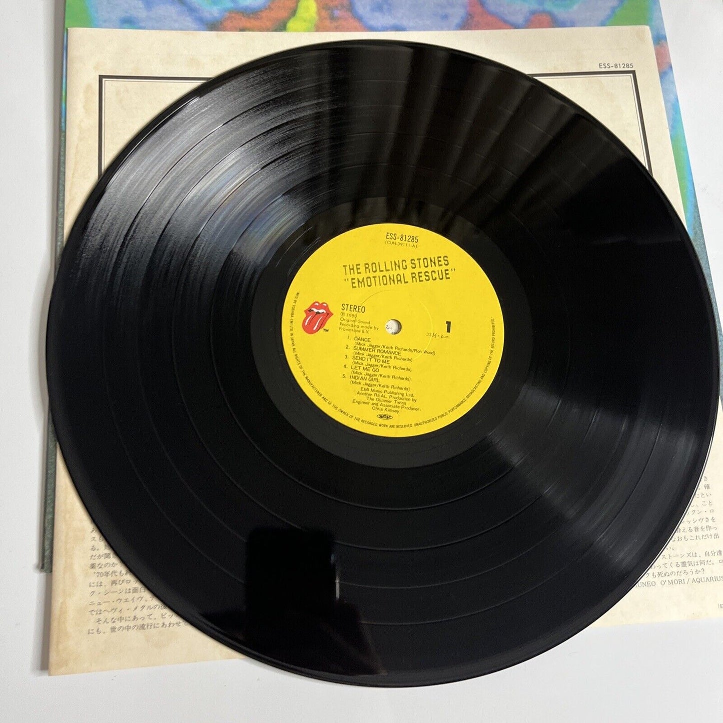 The Rolling Stones – Emotional Rescue LP 1980 Vinyl Record with Poster ESS-81285