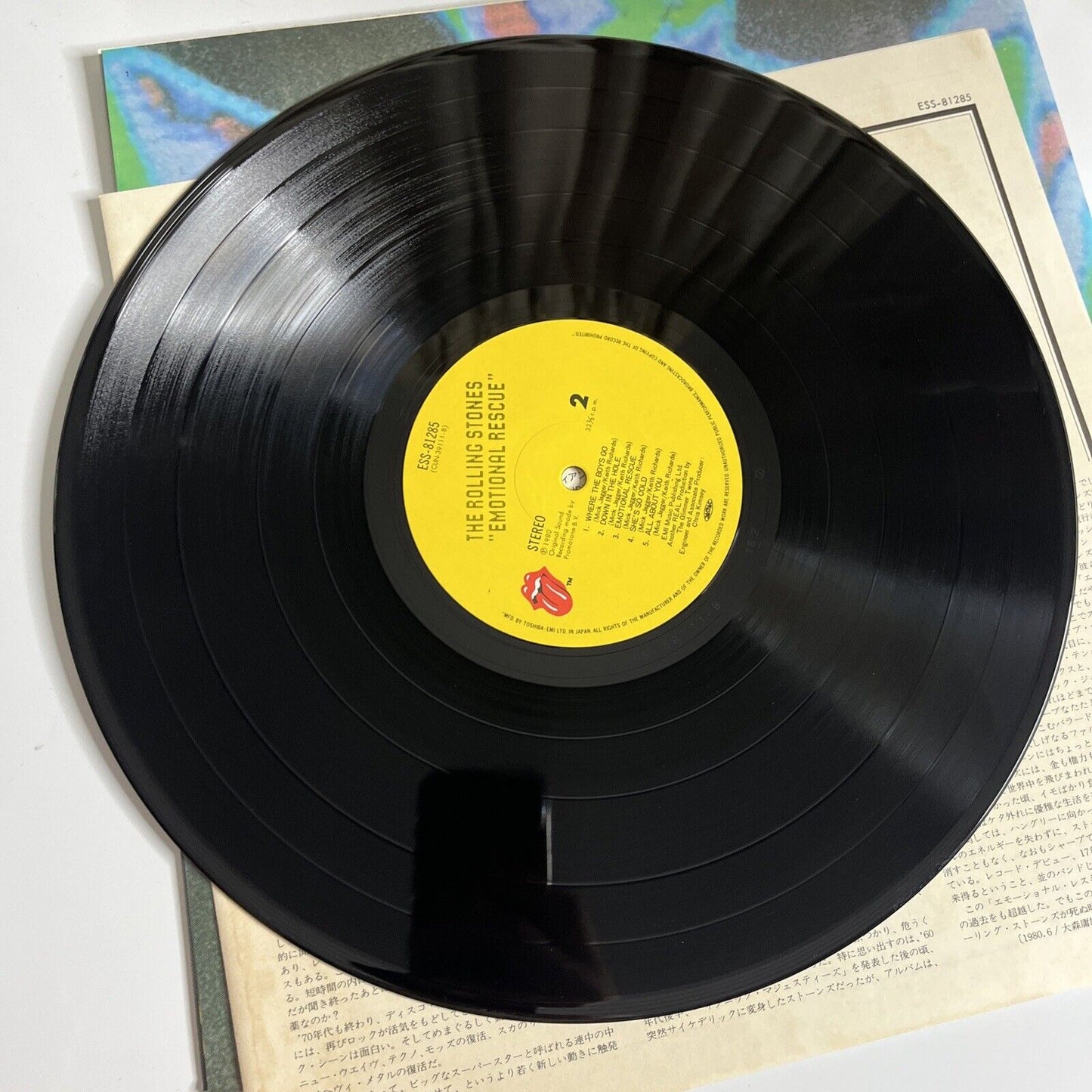 The Rolling Stones – Emotional Rescue LP 1980 Vinyl Record with Poster ESS-81285