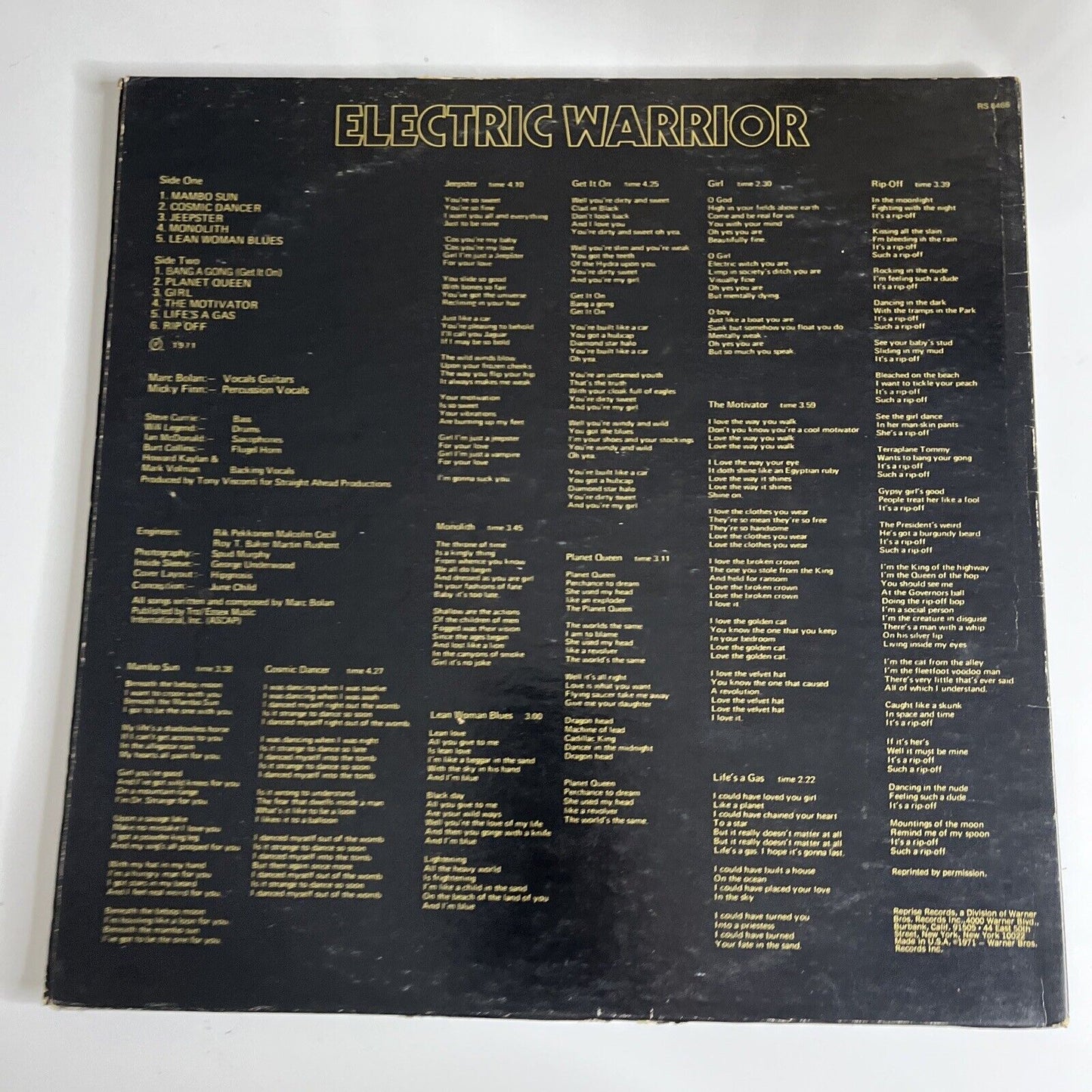 T. Rex – Electric Warrior LP 1971 Vinyl Record Gatefold RS 6466