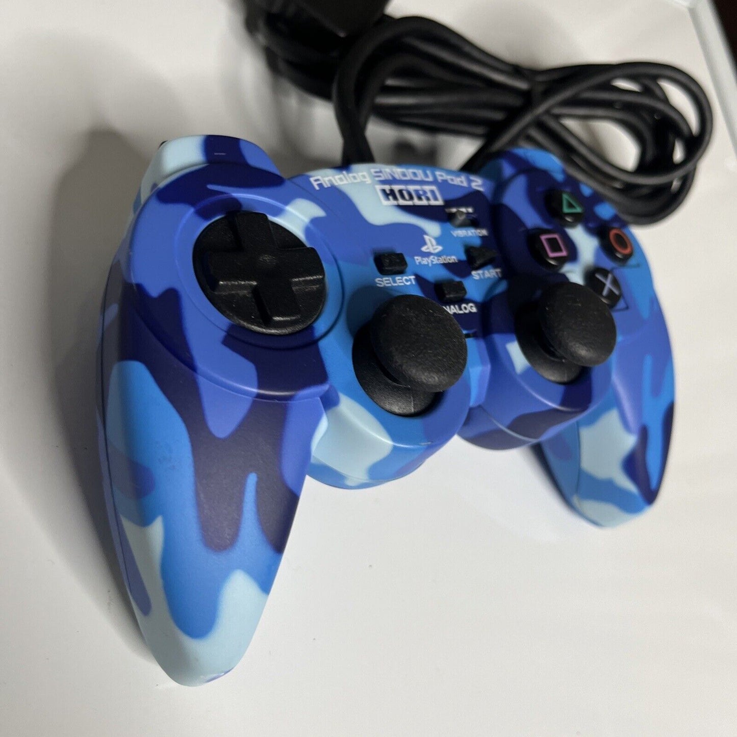 Sony Hori Analog Sindou Pad 2 PlayStation PS1 PS2 Controller Camouflage Blue