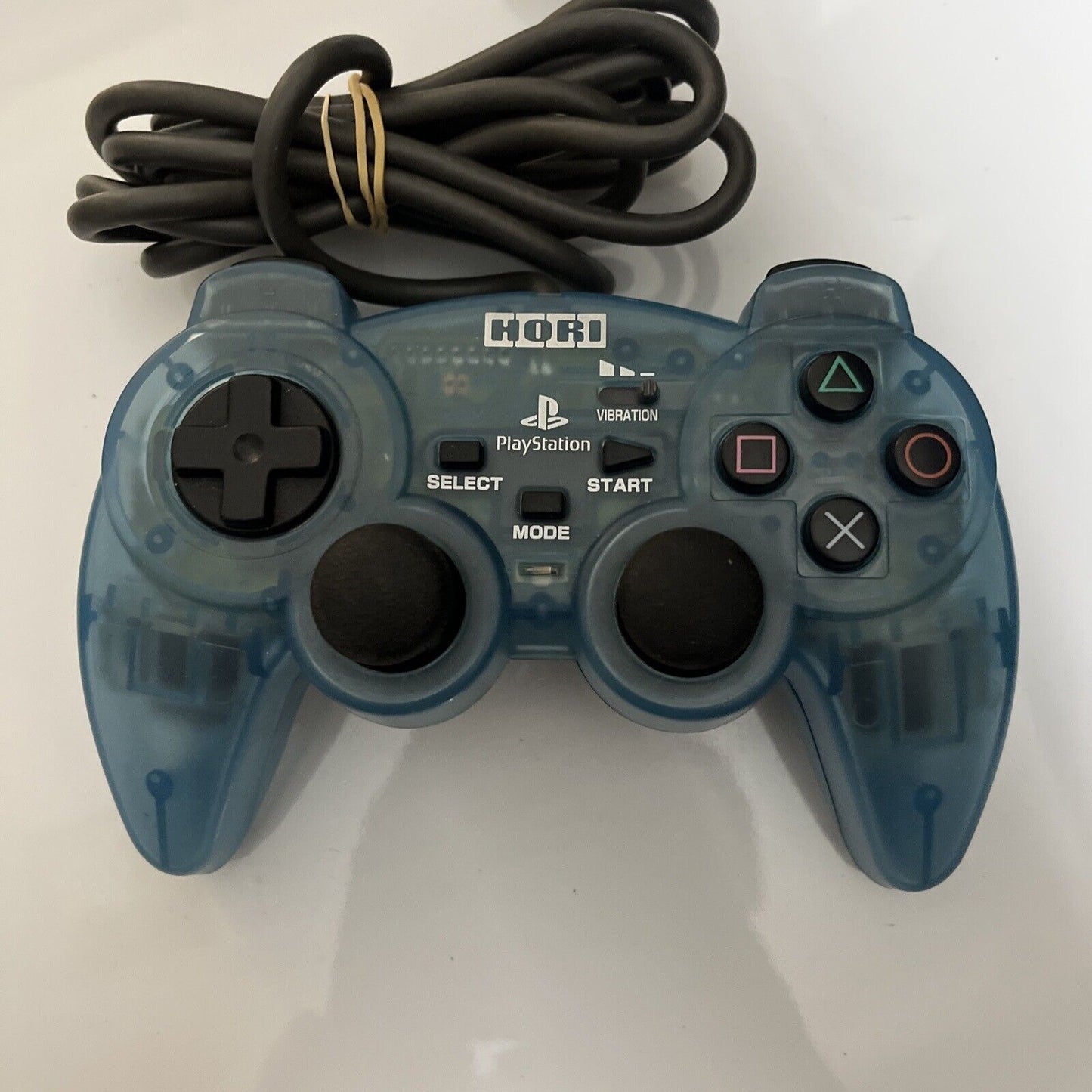 Hori Analog Sindou Pad PlayStation PS1 PS2 Fighting Controller Blue Transparent