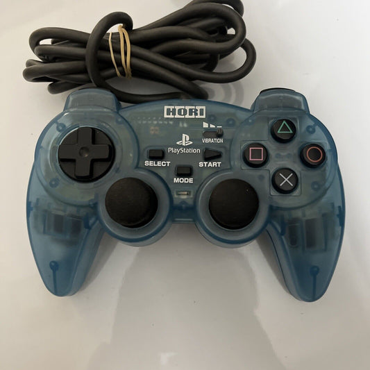 Hori Analog Sindou Pad PlayStation PS1 PS2 Fighting Controller Blue Transparent