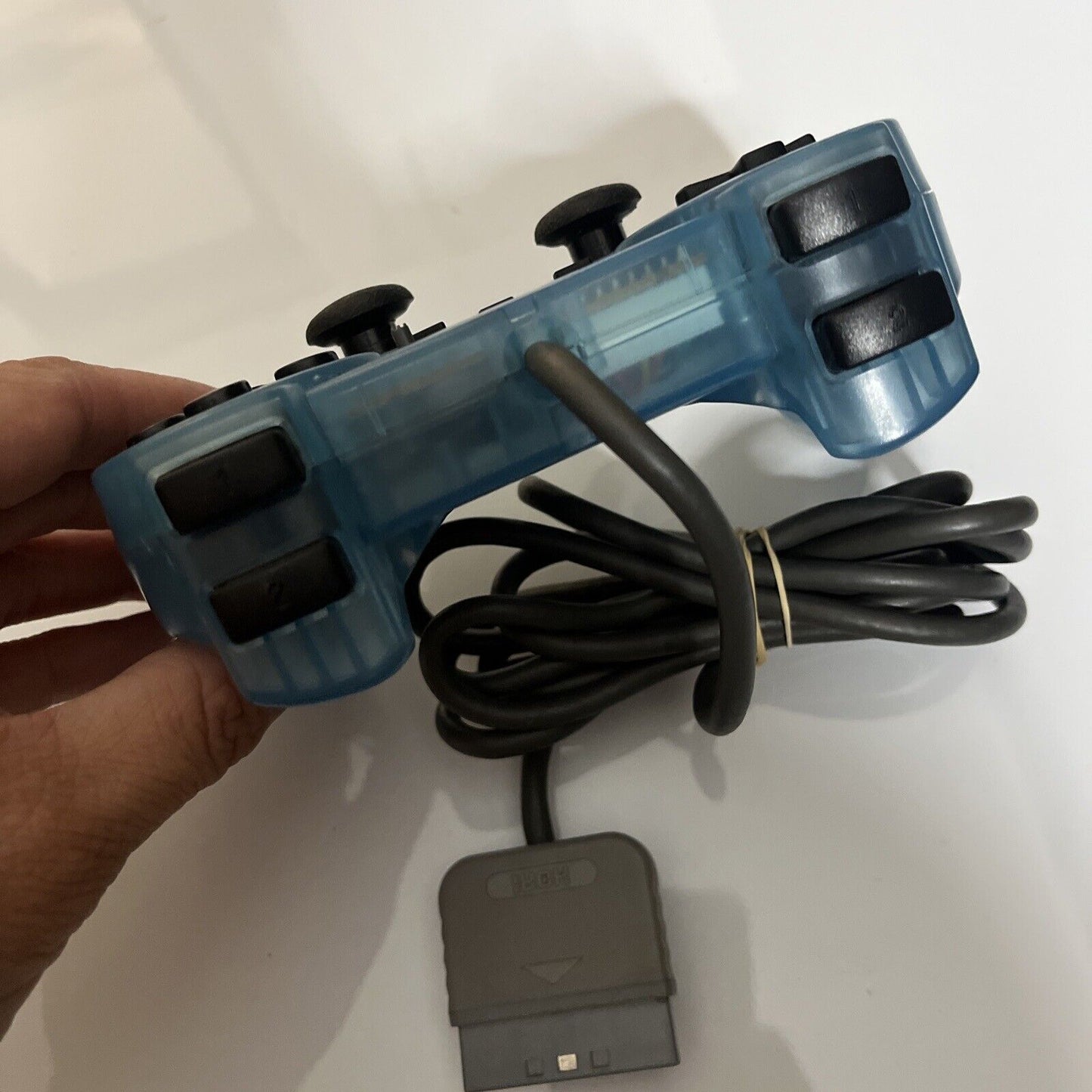 Hori Analog Sindou Pad PlayStation PS1 PS2 Fighting Controller Blue Transparent