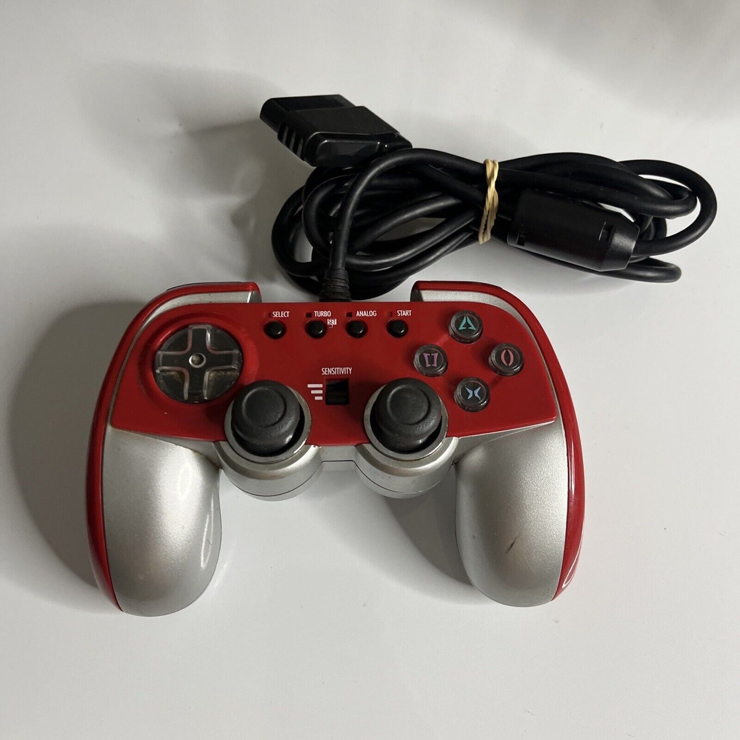 Cyber Gadget Sony PlayStation 2 PS2 Auto-fire Controller Red Silver