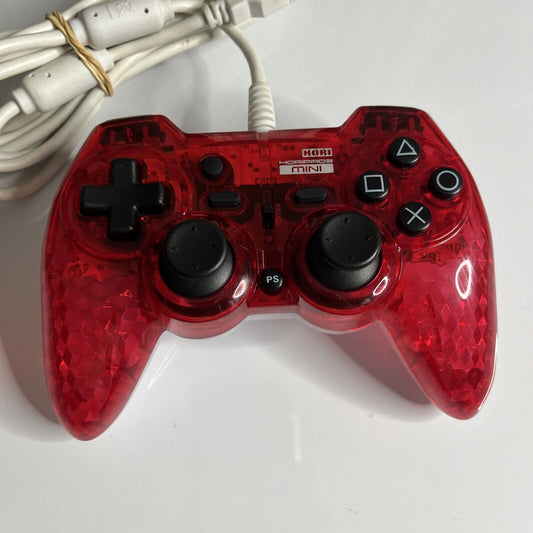 Hori Horipad 3 Mini PlayStation PS3 Controller Red with Turbo Auto Rapid Fire