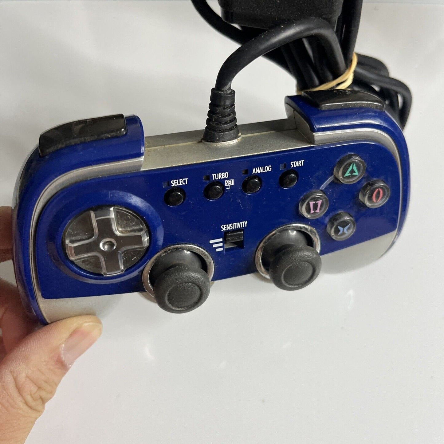 Cyber Sony PlayStation PS2 Controller with Autofire Blue