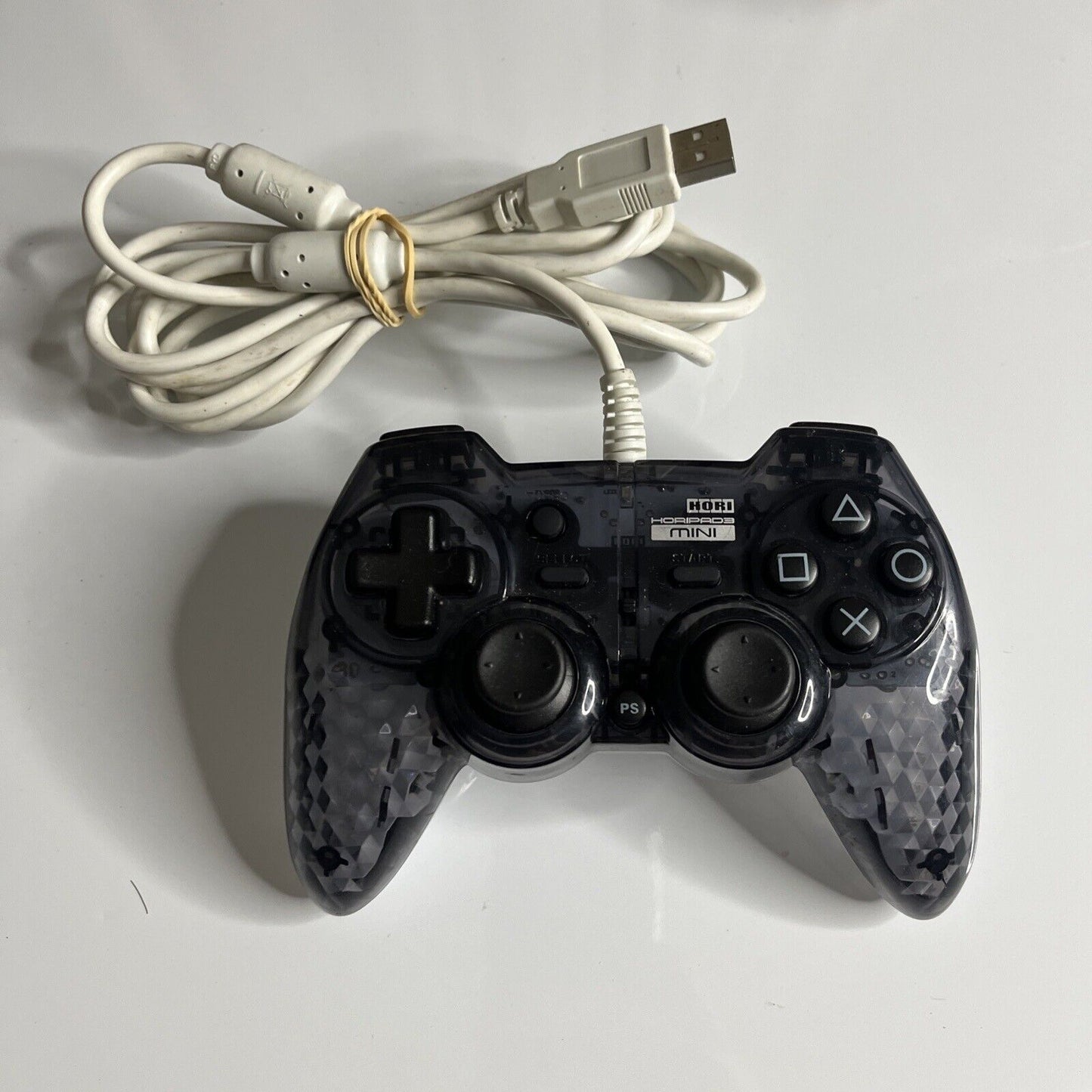 Hori Horipad Mini Sony PlayStation PS3 Controller Autofire USB Black Transparent