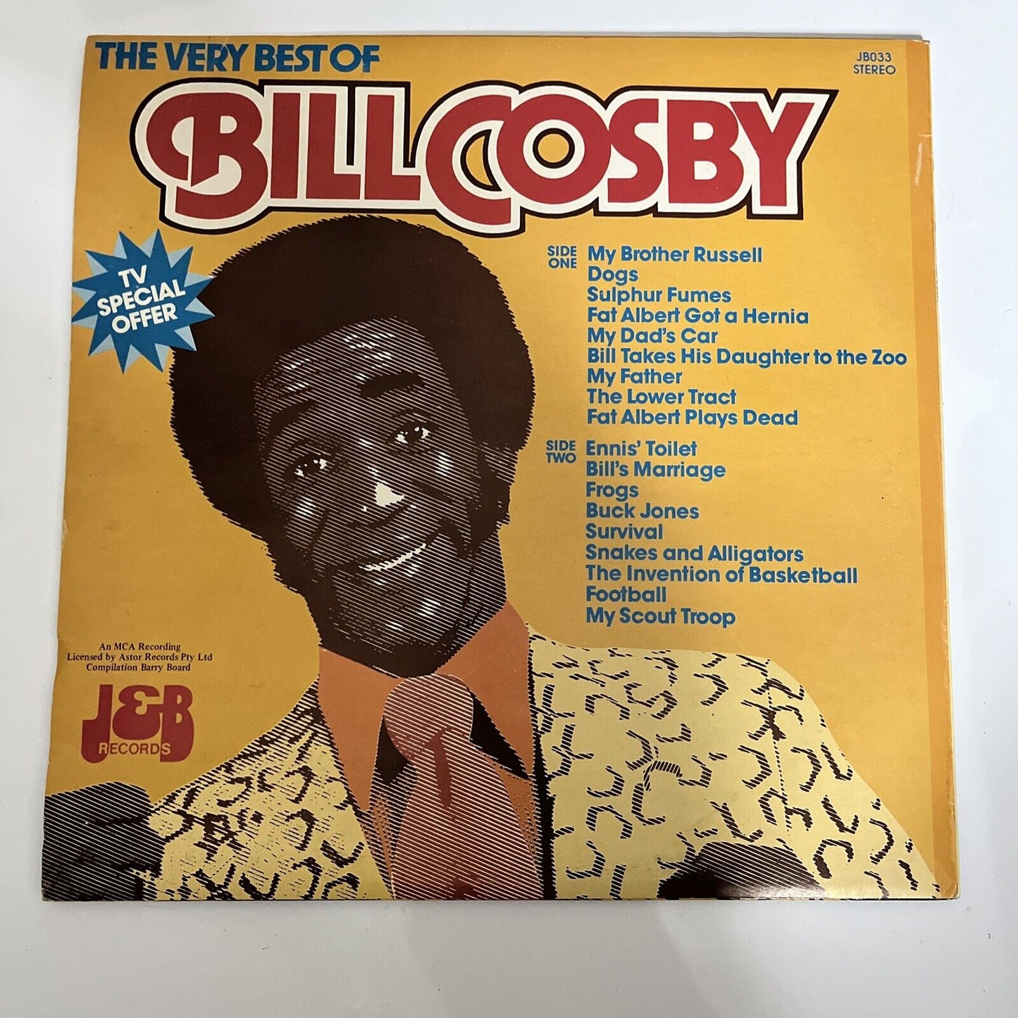 The Very Best Of Bill Cosby LP 1969 Vinyl Record JB033