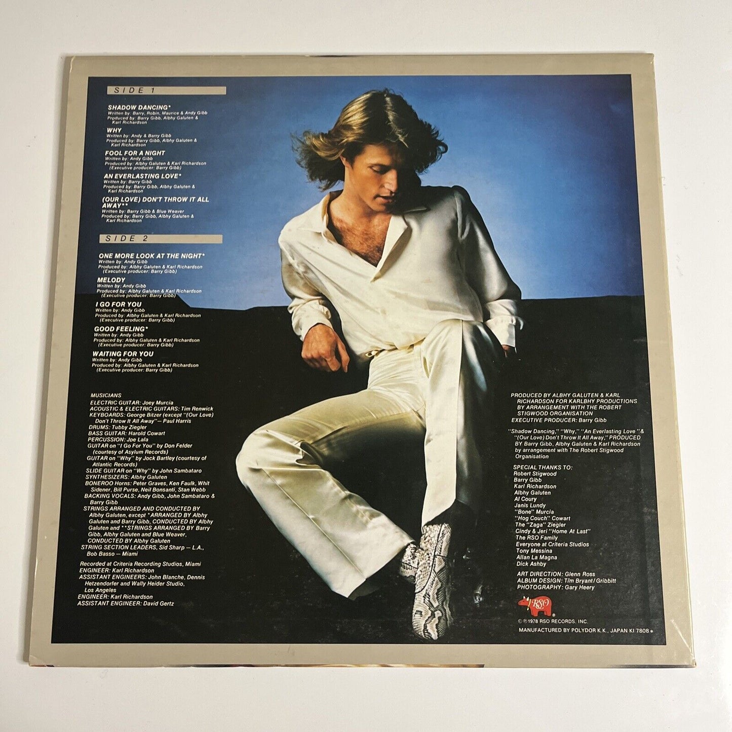 Andy Gibb – Shadow Dancing LP 1978 Vinyl Record MWF 1045