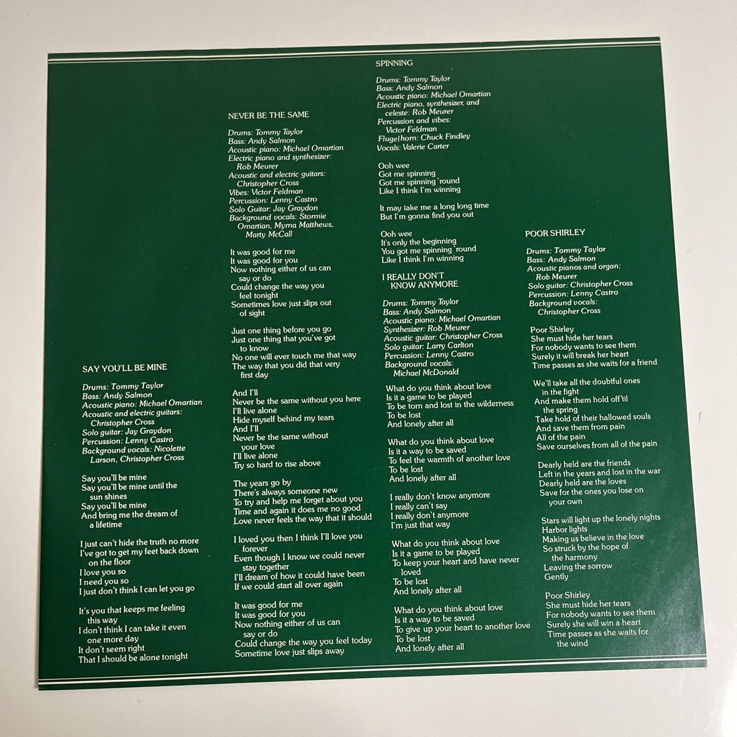 Christopher Cross LP 1979 Obi Vinyl Warner Bros Records P-10805W