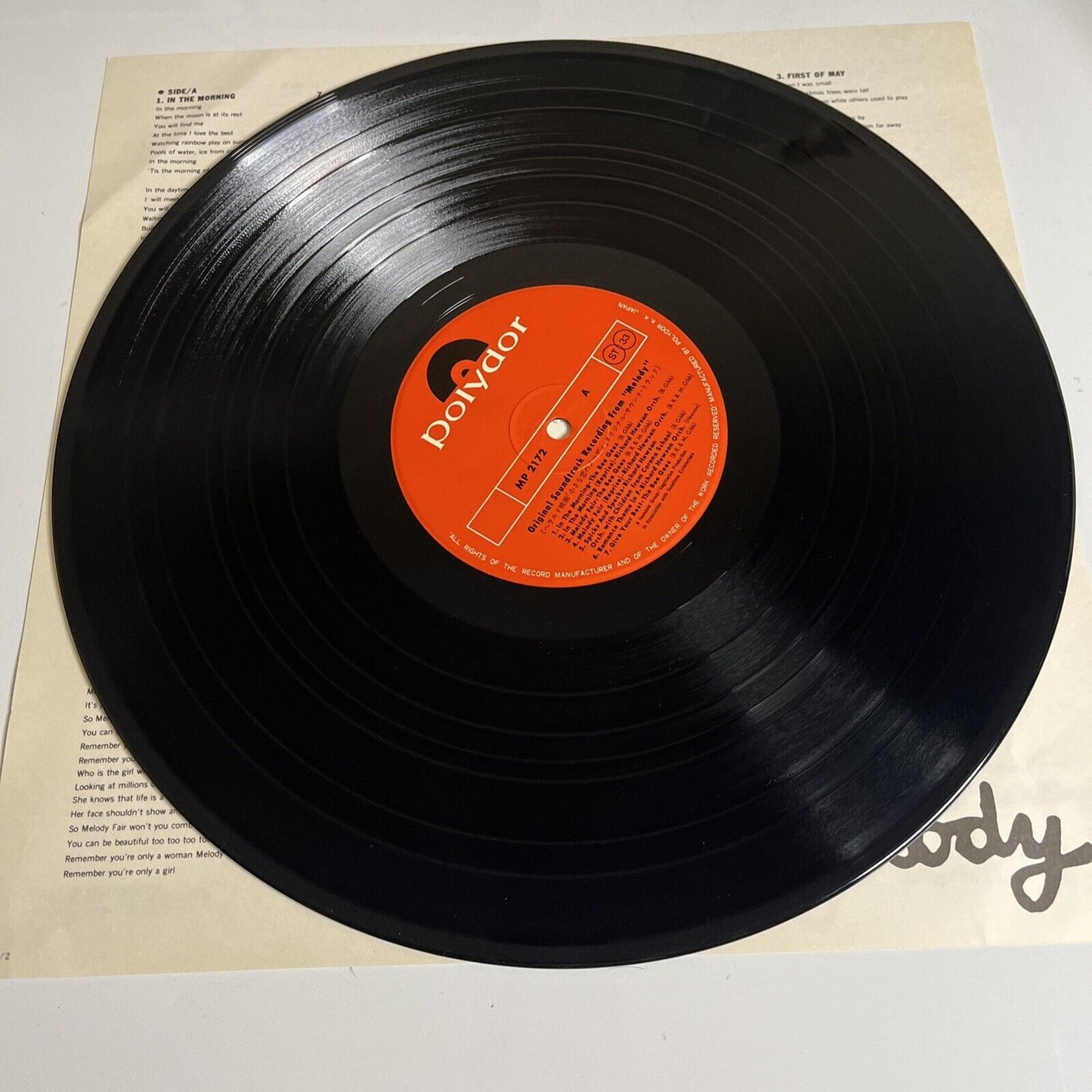 The Bee Gees Melody Original Film Soundtrack LP 1971 Vinyl Gatefold MP2172