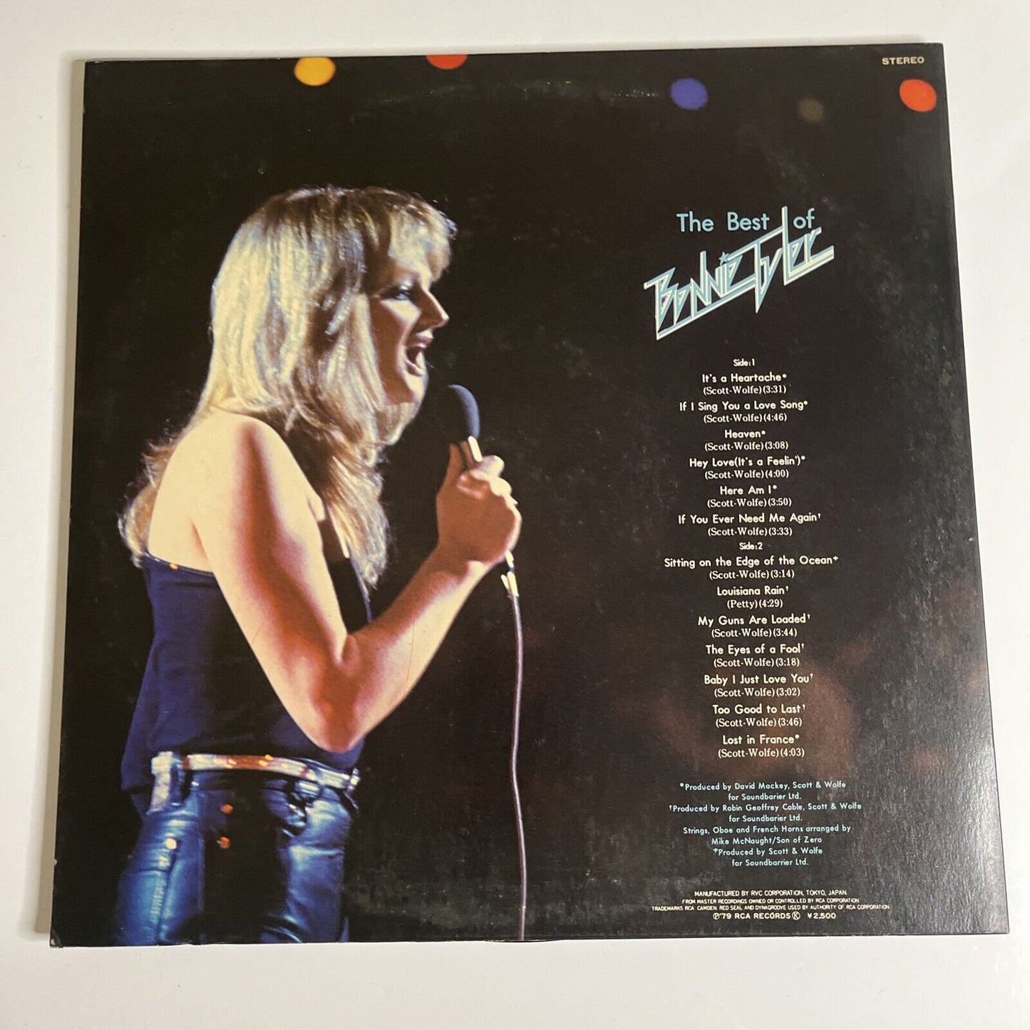 The Best Of Bonnie Tyler LP Vinyl 1979 RCA Records RVP-6423