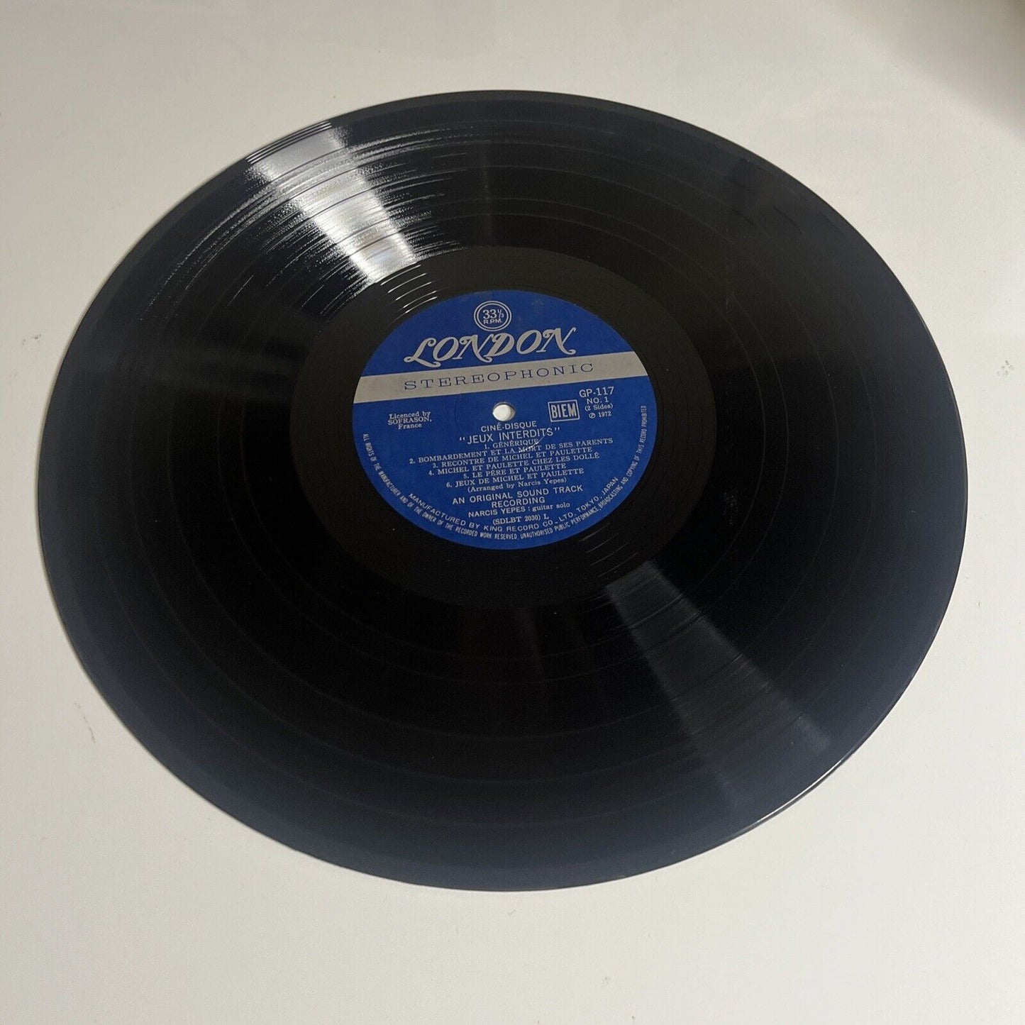 Narciso Yepes – Jeux Interdits Vinyl LP 1972 Obi Gatefold GP 117
