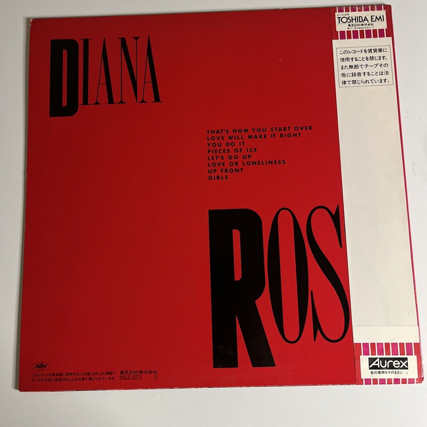 Diana Ross – Ross LP 1983 Vinyl Obi Capitol Records ECS-81610