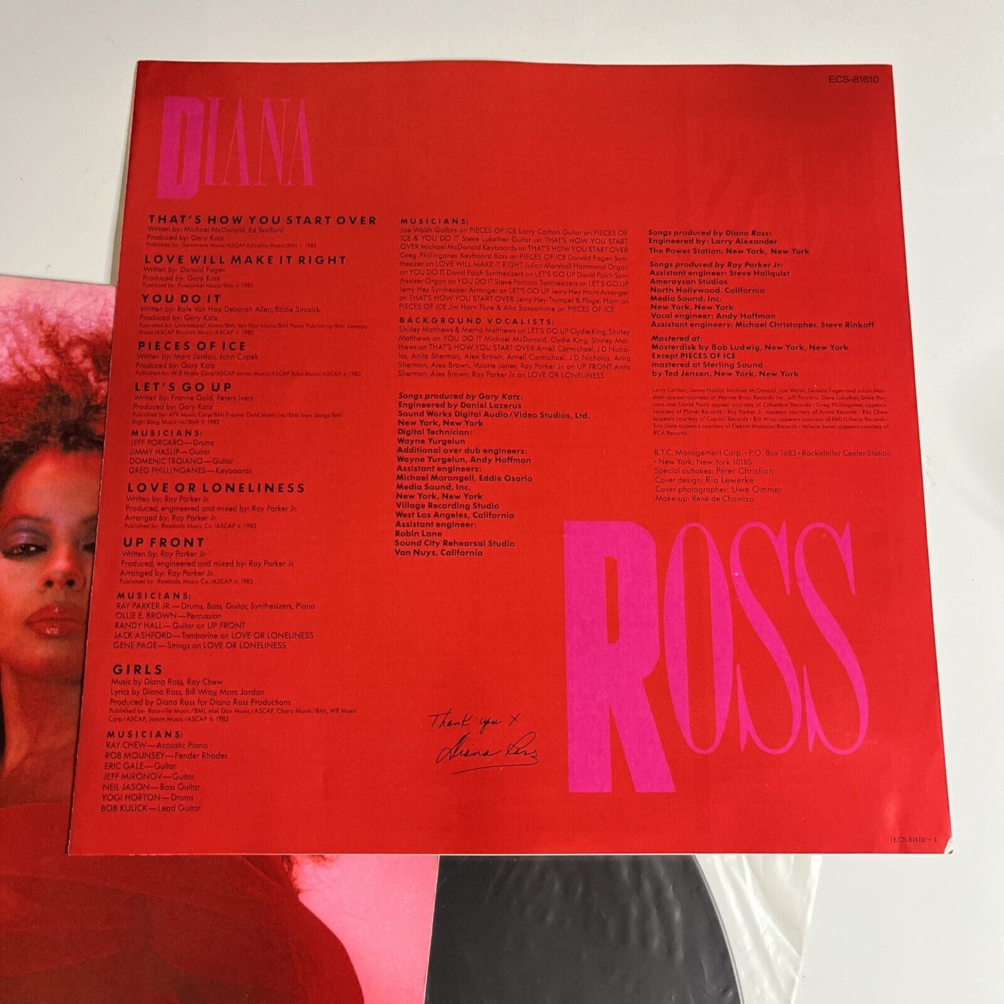 Diana Ross – Ross LP 1983 Vinyl Obi Capitol Records ECS-81610