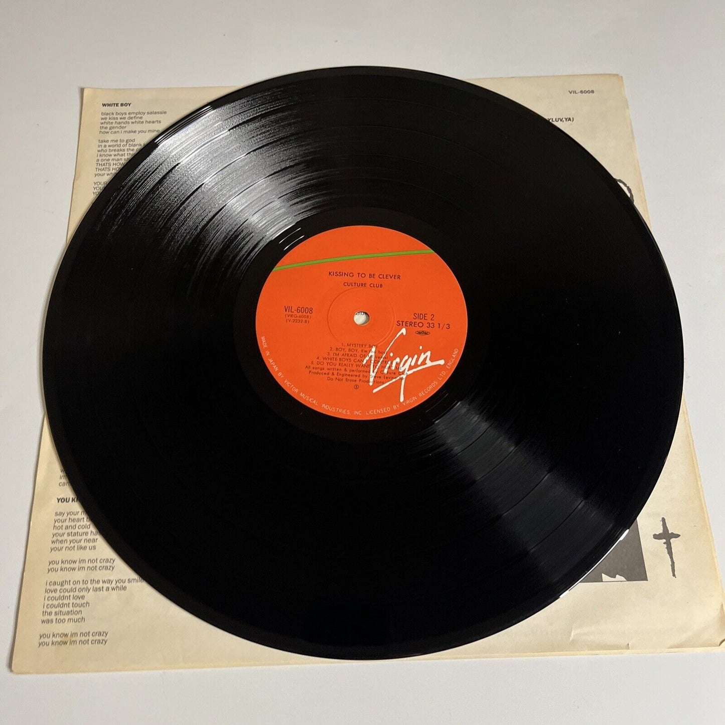 Culture Club – Kissing To Be Clever LP 1982 Vinyl Virgin Records VIL-6008