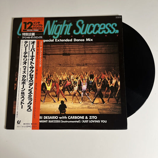 Teri Desario With Carbone & Zito – Overnight Success 12" Vinyl Record 1984 Obi