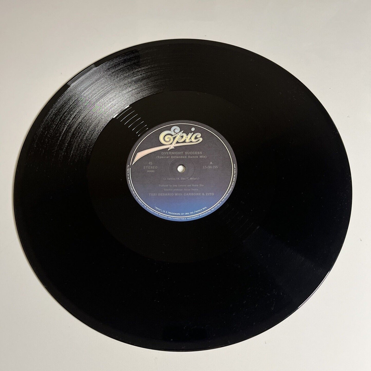 Teri Desario With Carbone & Zito – Overnight Success 12" Vinyl Record 1984 Obi