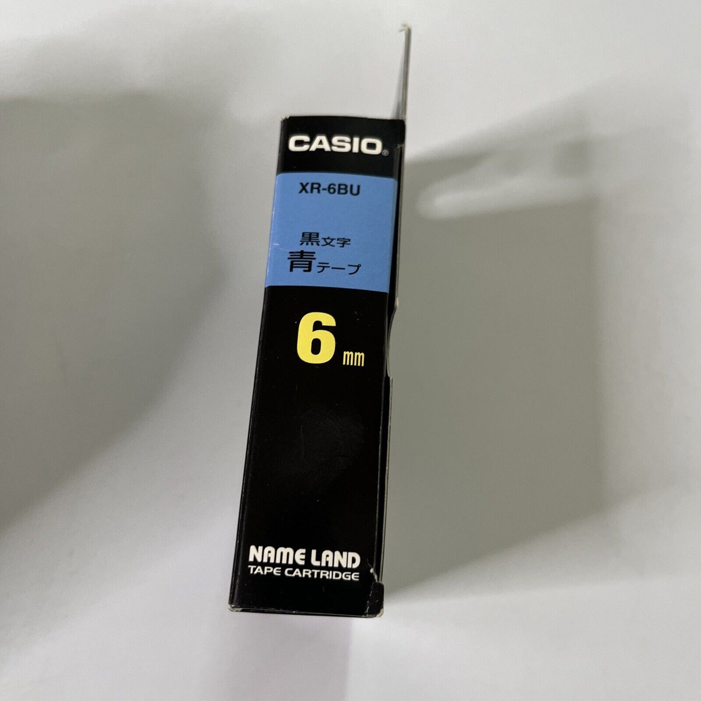 Casio Name Land Tape Cartridge 6mm Blue Background Black Text XR-6BU NEW