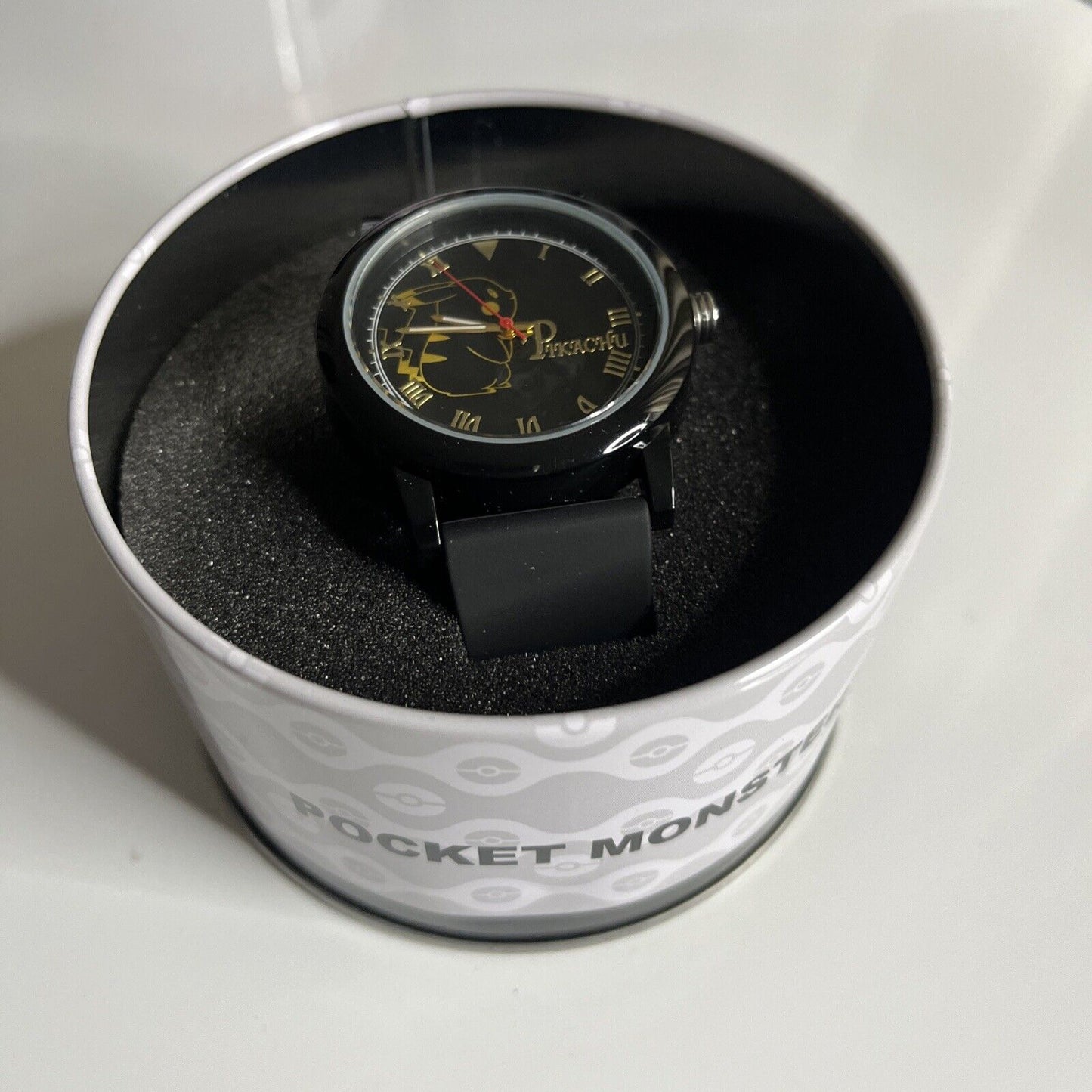 Official Pokemon Pocket Monsters Pikachu Black Wristwatch Watch 1049403 NEW
