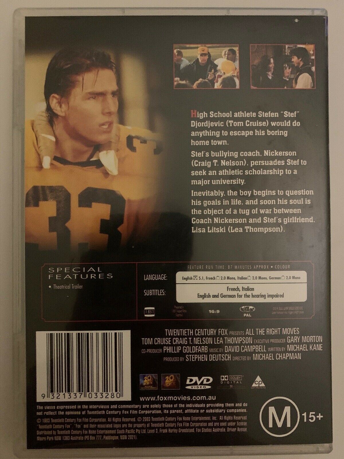 All The Right Moves Dvd All The Right Moves Dvd