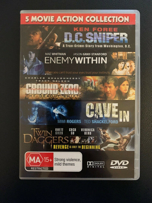 D.C Sniper/Enemy Within/Ground Zero/Cave In/Twin Daggers 5 Movie DVD collection