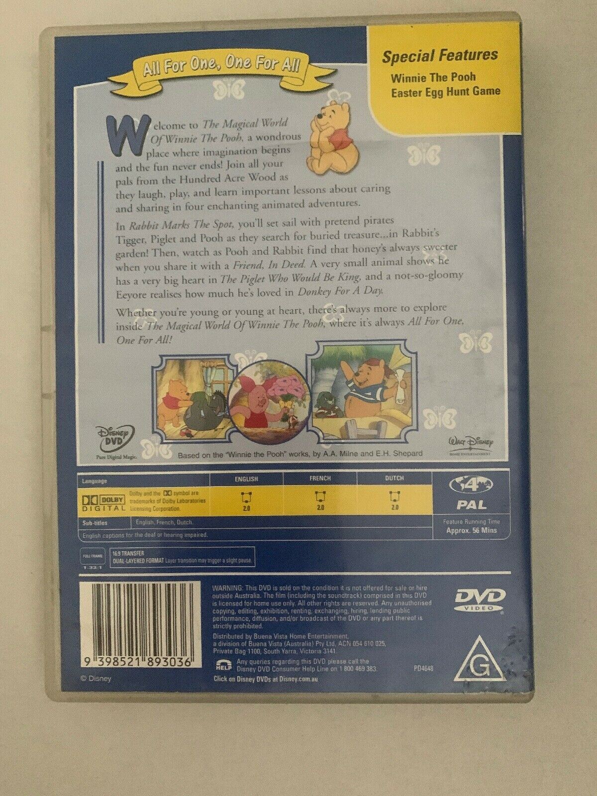 The Magical World Of Winnie The Pooh - All For One, One For All - DVD Region 4