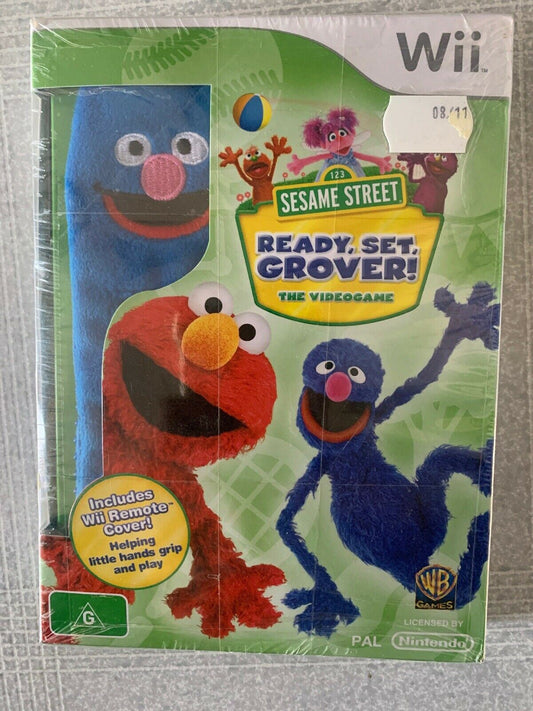 READY SET GROVER Sesame Street Nintendo Wii NEW/SEALED Grover Remote Cover PAL