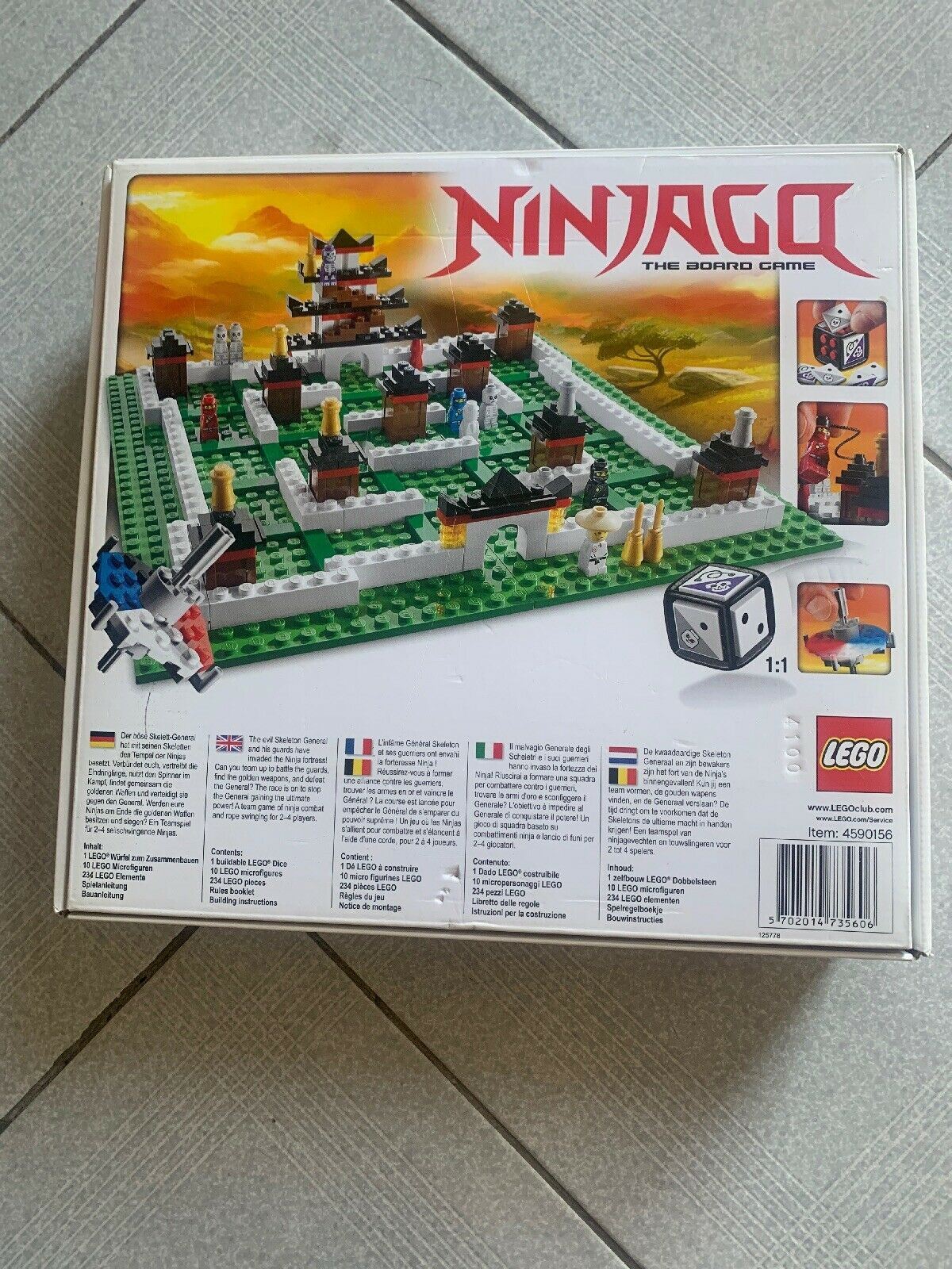 LEGO Game 3856 Ninjago The Board Game - Incomplete (218 Pieces) No Instructions