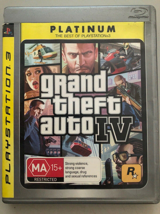 Grand Theft Auto IV (PlayStation 3, 2008) Complete With Manual & Map GTA 4 Game