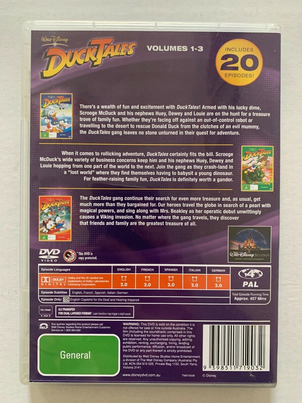 Ducktales volume 1, 2 & 3 DVD R4 Triple DVD