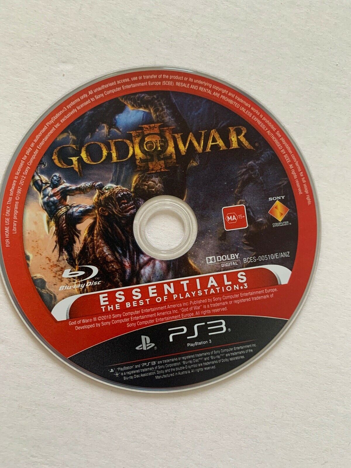 GOD OF WAR III 3  - SONY PLAYSTATION 3 PS3 GAME with Manual - FREE POST